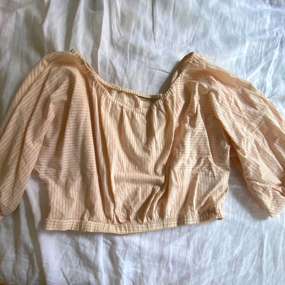 Anthropologie Holding Horses Off Shoulder Crop Top L